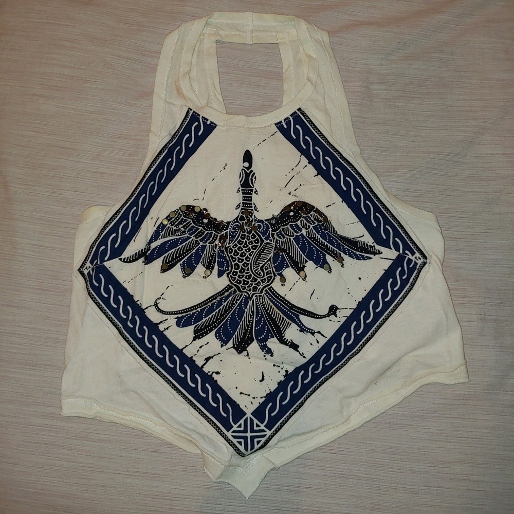 Free People Razorback Tank Top w/ Beading Detail